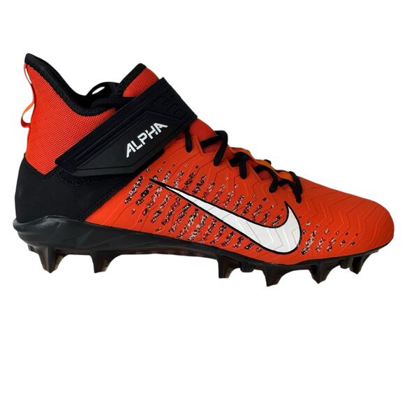 NIKE Alpha Menace Pro Mid Orange Black Football Cleats AQ3209-801 Sz 10 main image 9